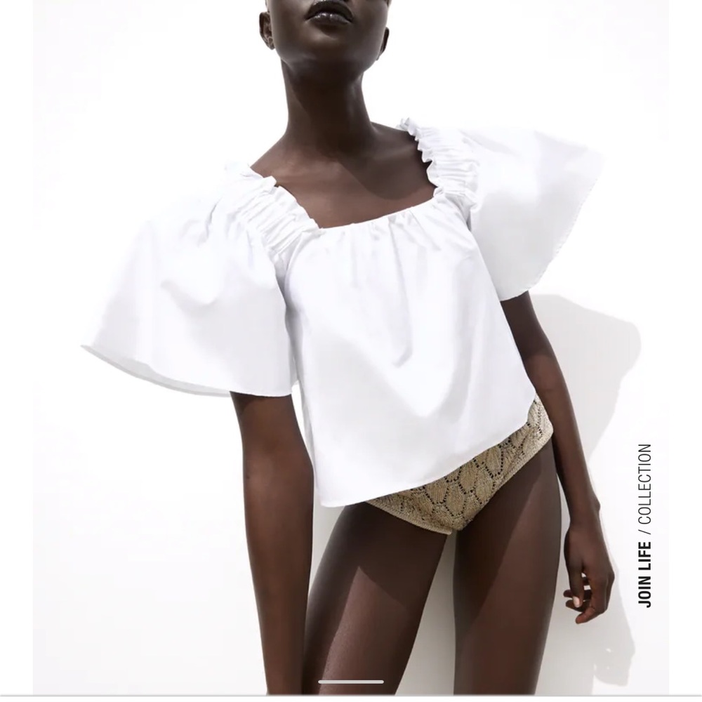 ZARA FULL SLEEVE POPLIN TOP
